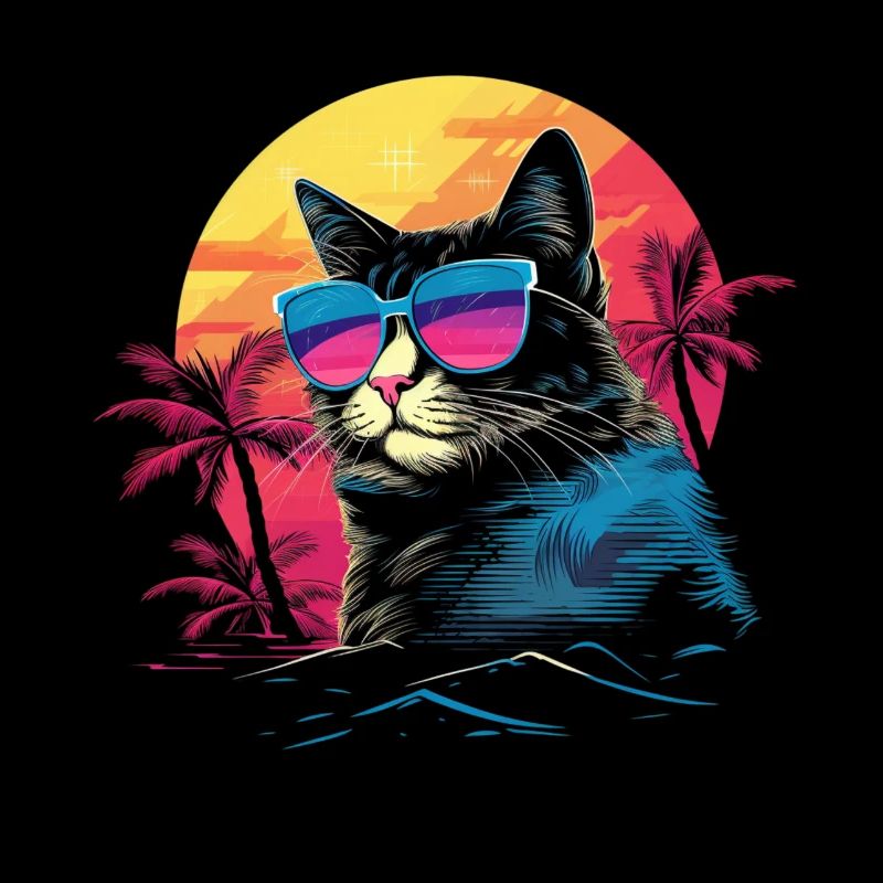 Chemise Retro Wave Japonais Bobtail Chat