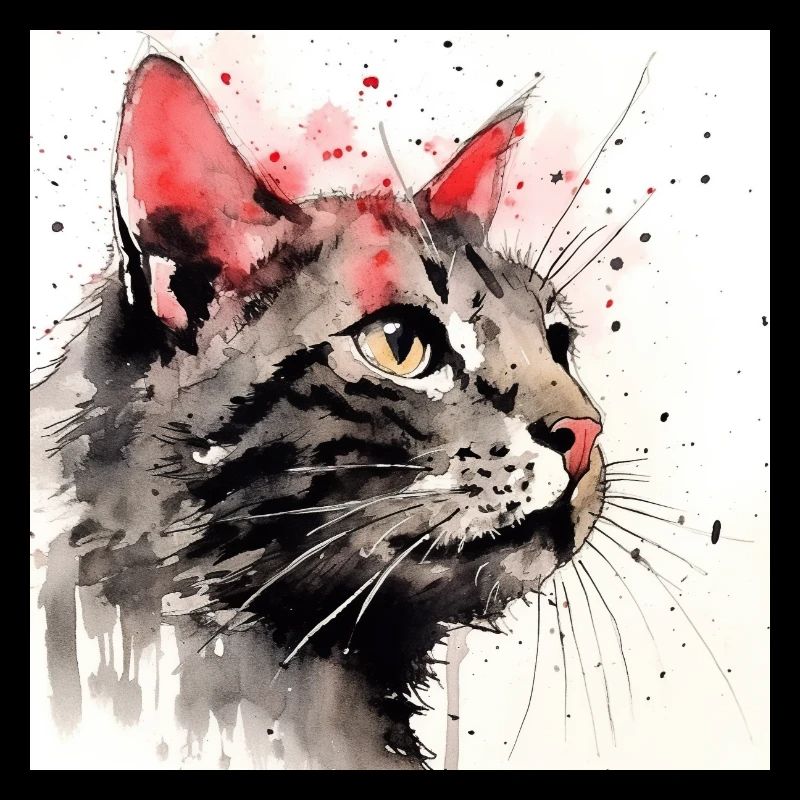Distressed Grungy Punky Graffiti Cat XVIII