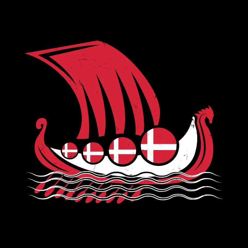 Dänemark Drachenboot Flagge Wikingerschiff