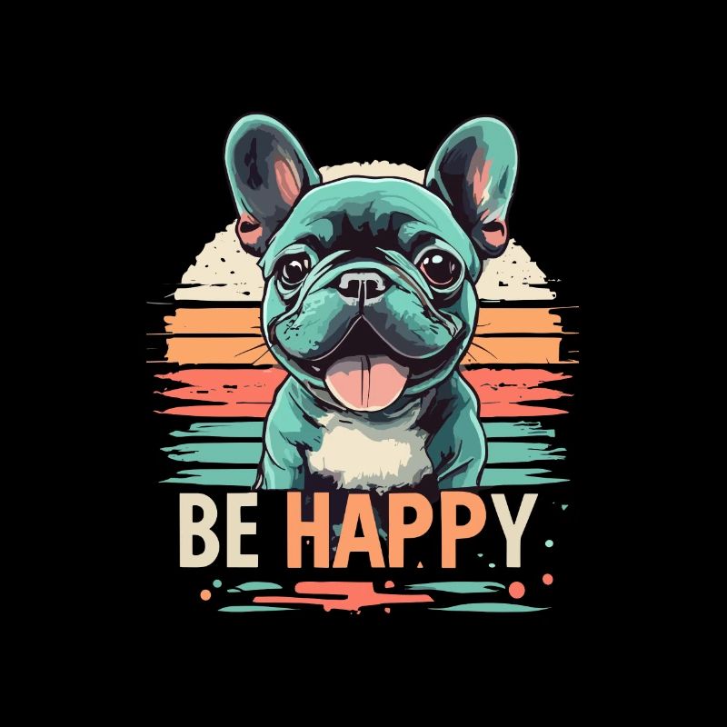 Retro Sunset Frenchie Happiness