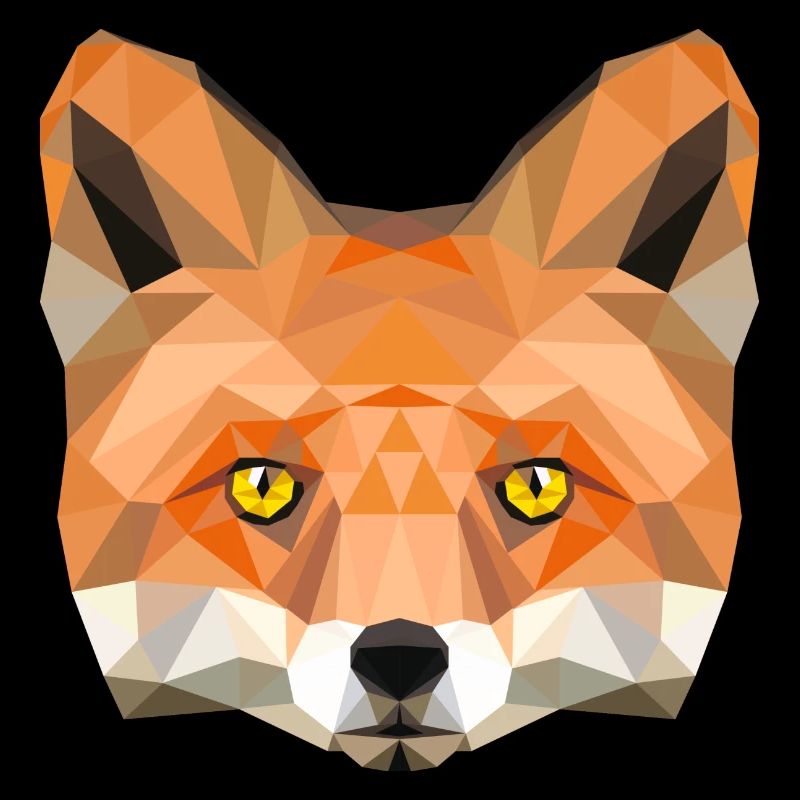 Fuchs Kopf Poly Füchsin fox Illustration low poly