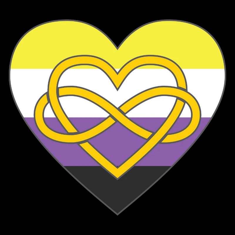 Polyamory Infinity Heart Non-binary Pride