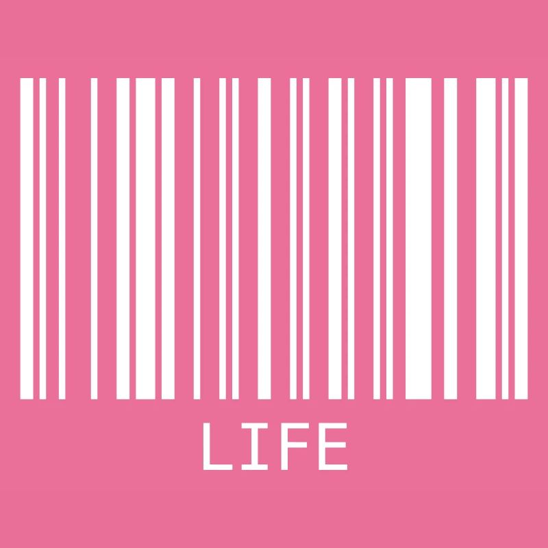 Barcode das Wort Life Leben Code lustig Lebensstil