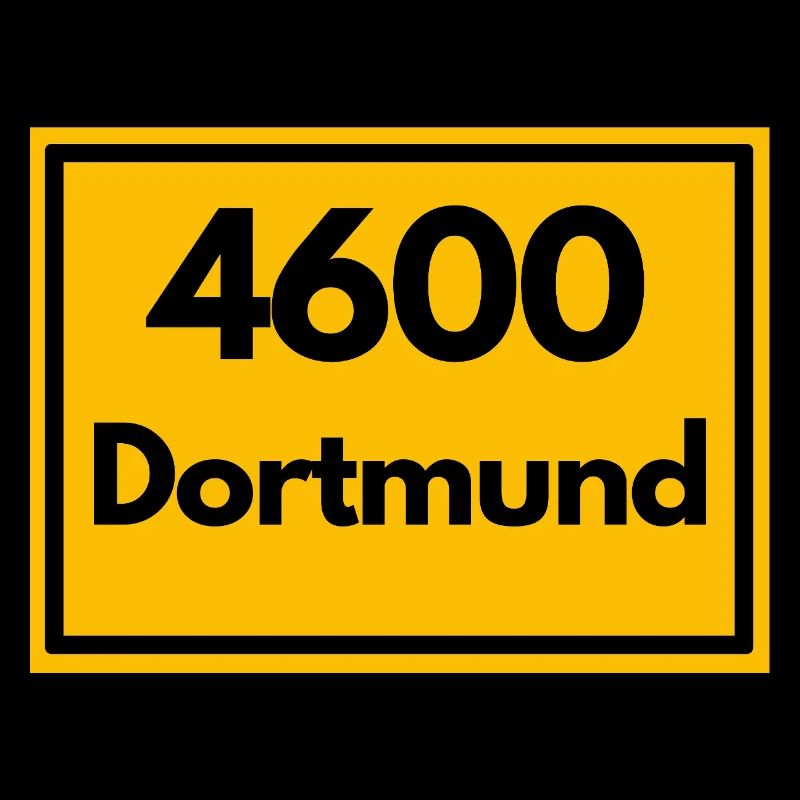 Town sign - then retro old zip code DORTMUND