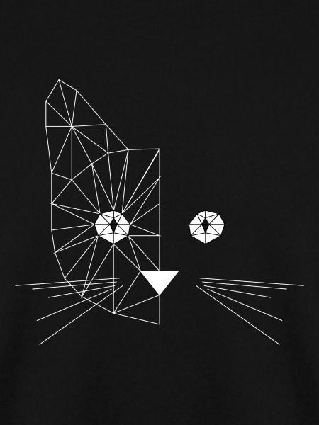 Polygonal Cat Face White