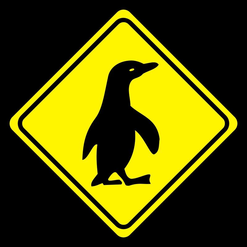 Warnung - Pinguin - 2 Farb Vektor