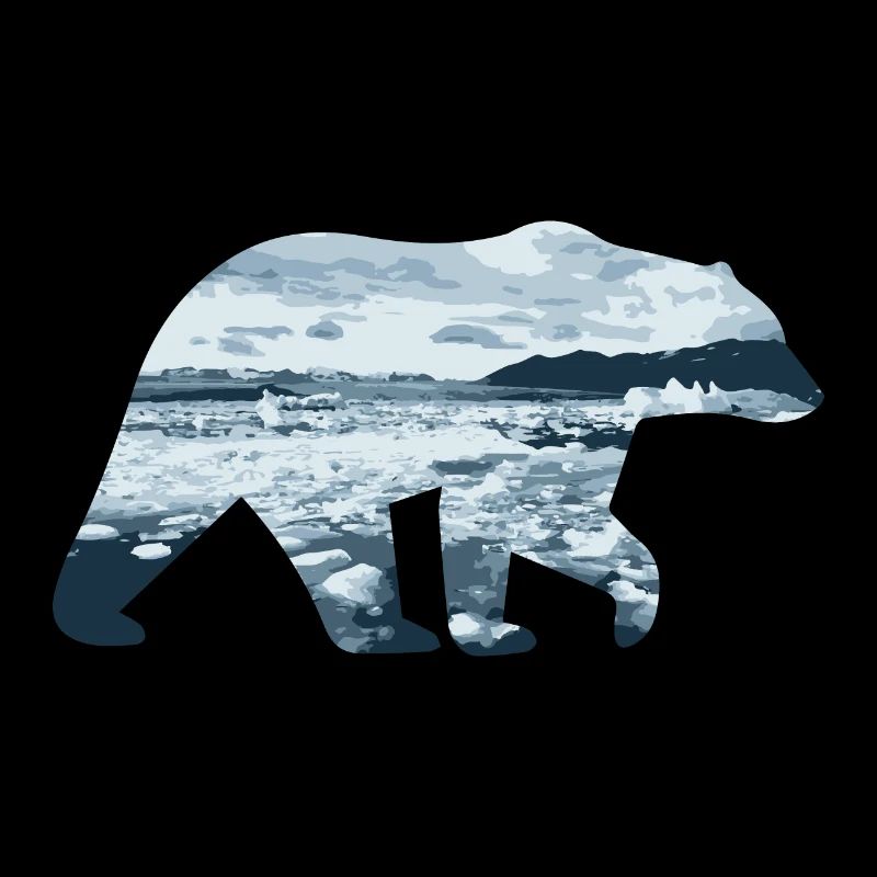 Doppelbelichtung Tiere - Eisbär Eisberg - Geschenk