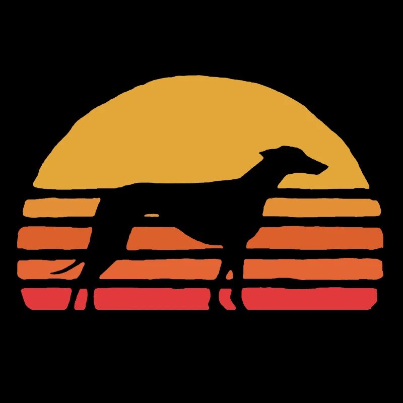 Windhund im Sonnenuntergang