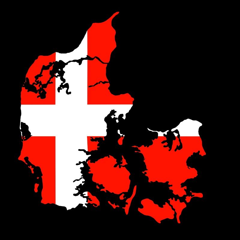 Drapeau du Danemark et carte du Danemark