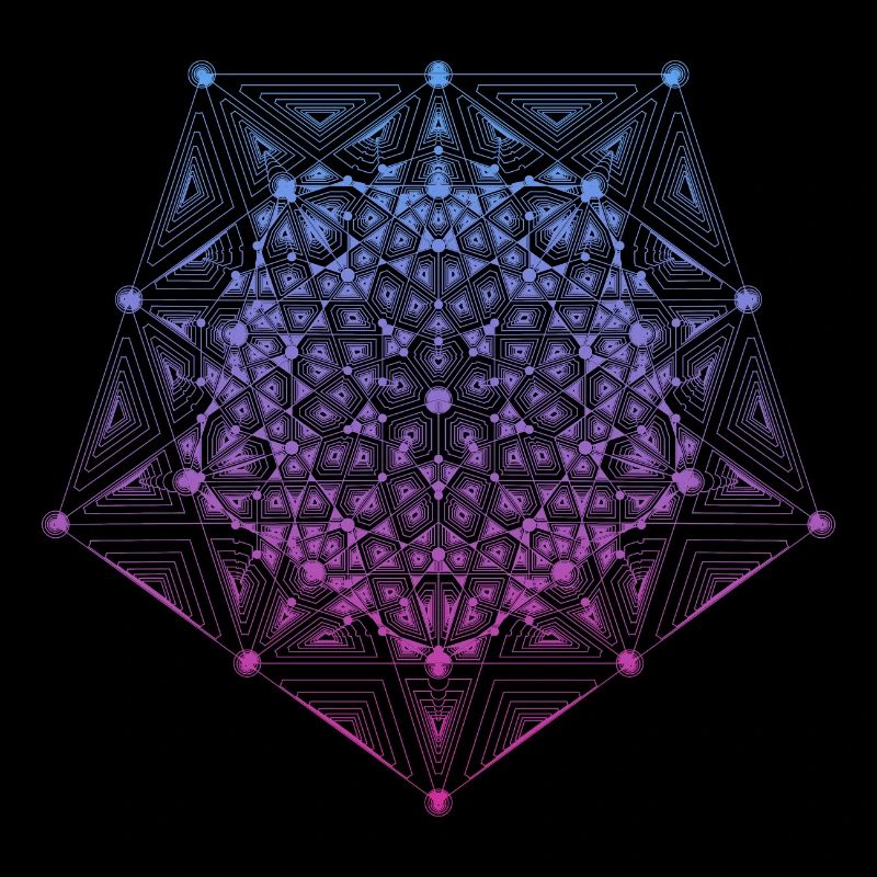 Pentagon Star Dimensions Gradient
