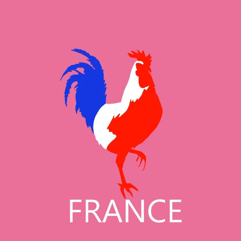 rooster blue white red