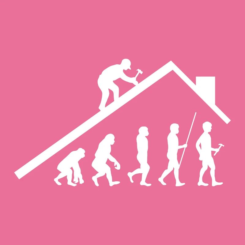 Evolution Art Zimmerer Dachdecker Geschenk