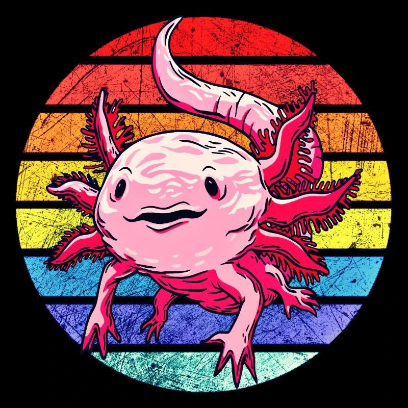Axolotl. Rétro Axolotl. Drôle d’axolotl