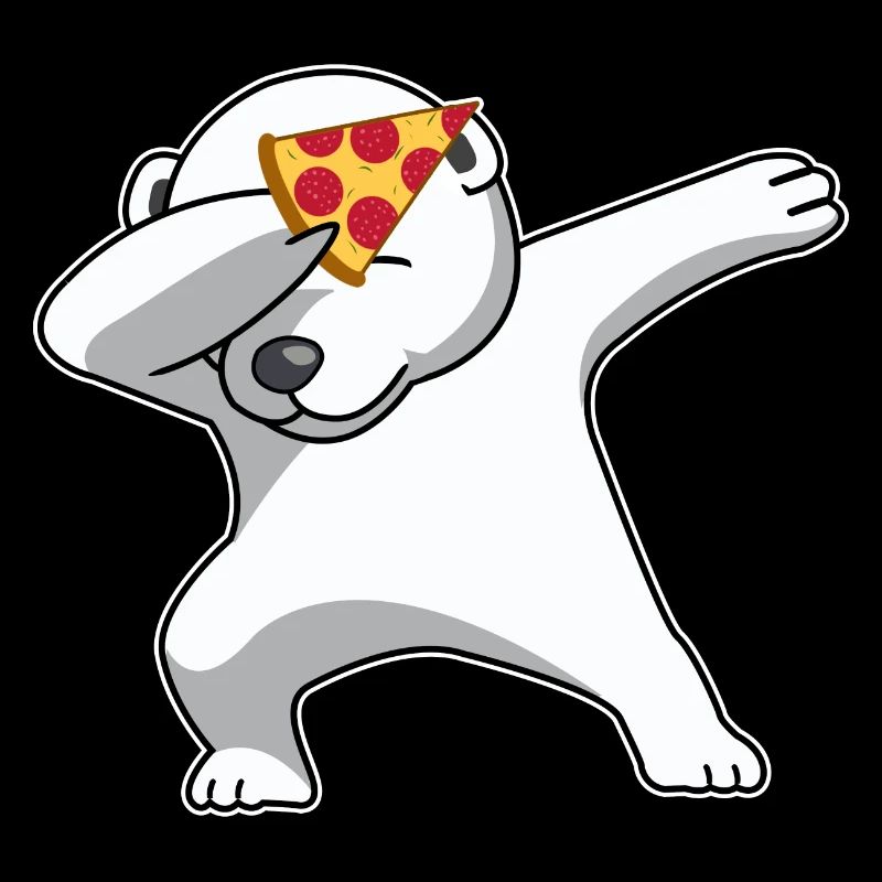 dab dabbing polar bear pizza fun gift bear polar