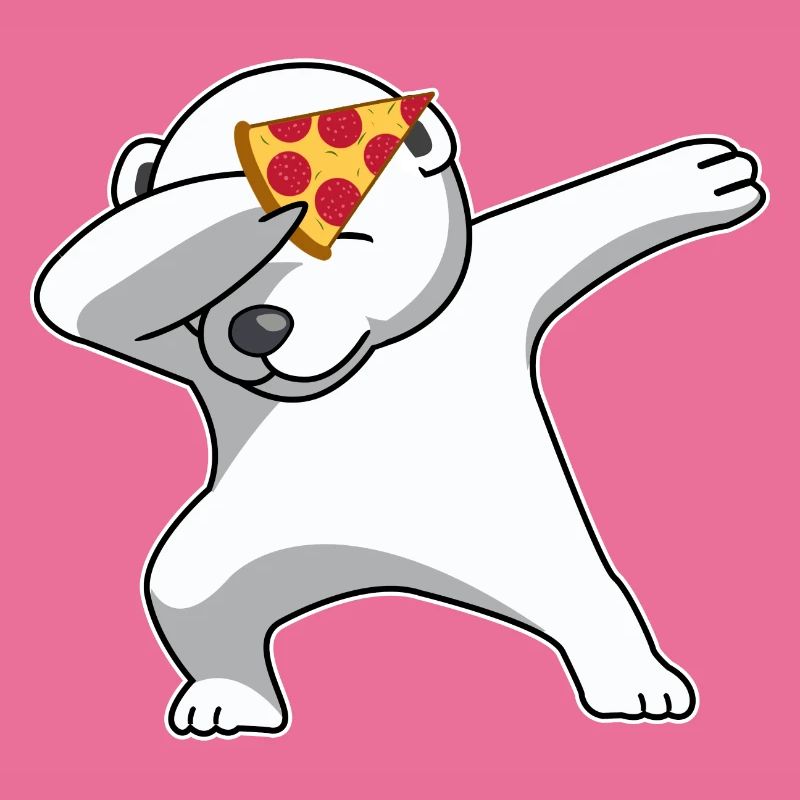 dab dabbing eisbär pizza fun geschenk bear polar