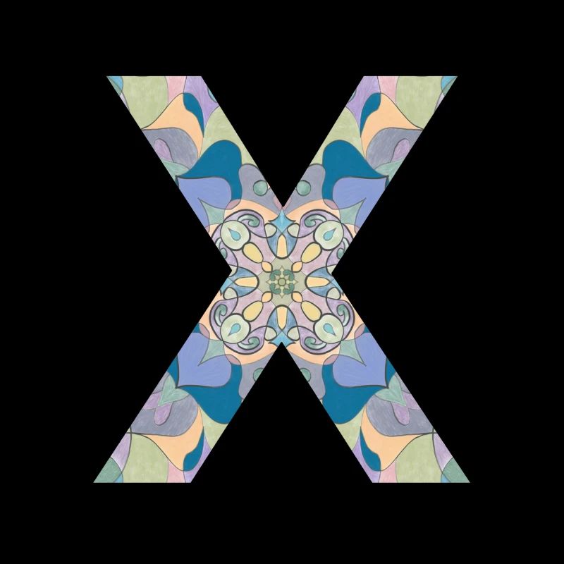 Buchstabe X im Mandala