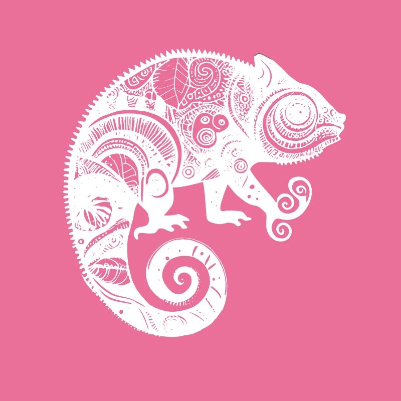 Chameleon with boho Aztec patterns