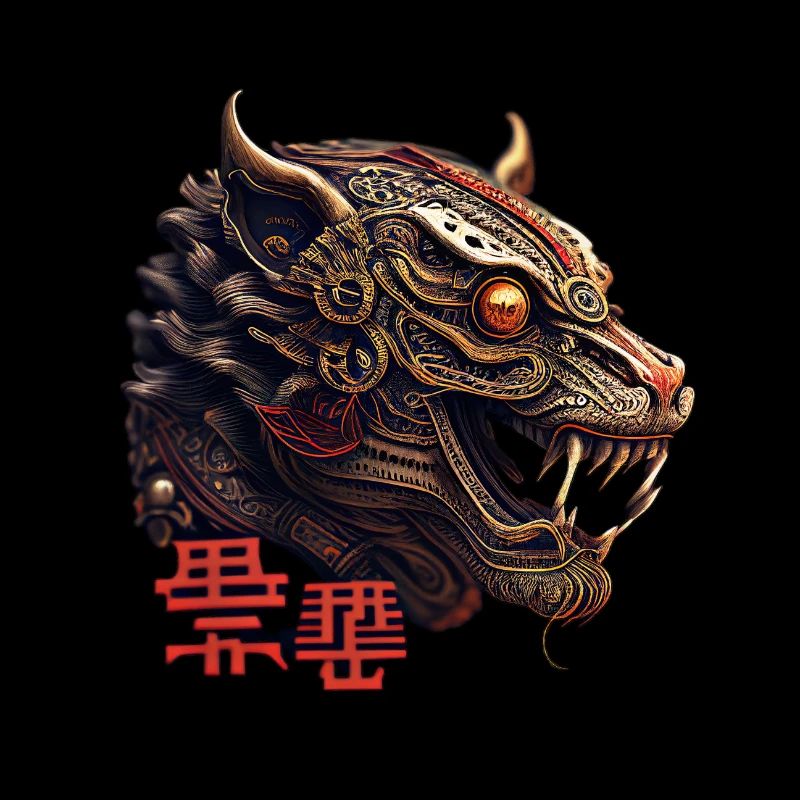 Japanese Art Lion