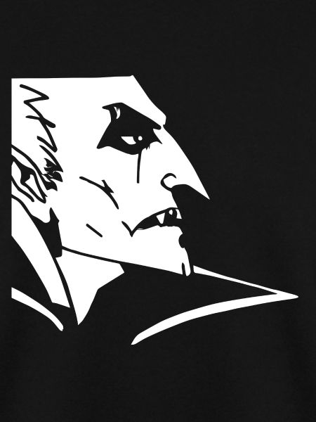 Vampir im Profil Holzschnitt
