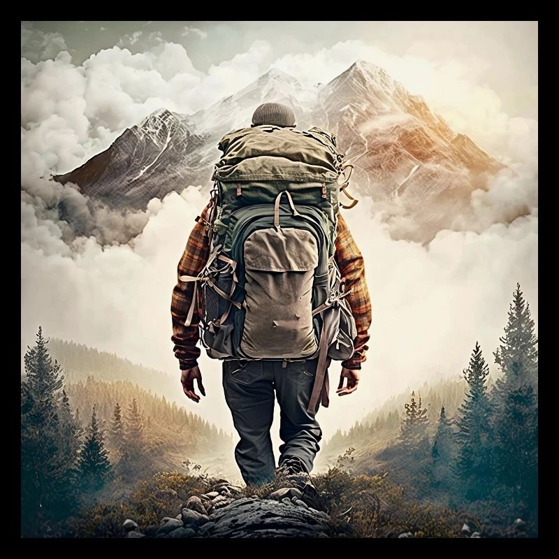 FOX0610 man hiking