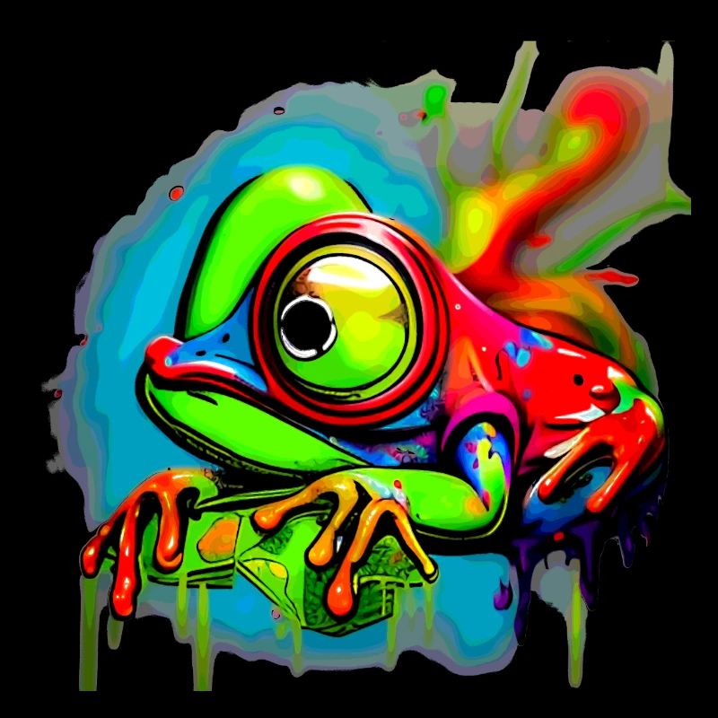 Psychedelic Hopper: Ein Frosch T-Shirt mit Style