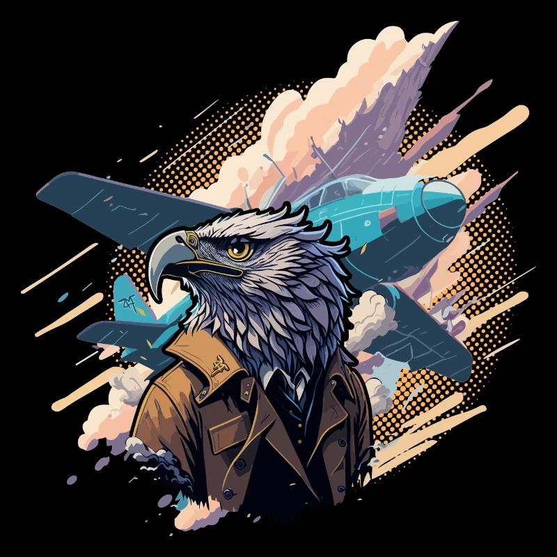 Pilot Flugzeug Adler Weisskopf 5000 - KI -DIGITAL