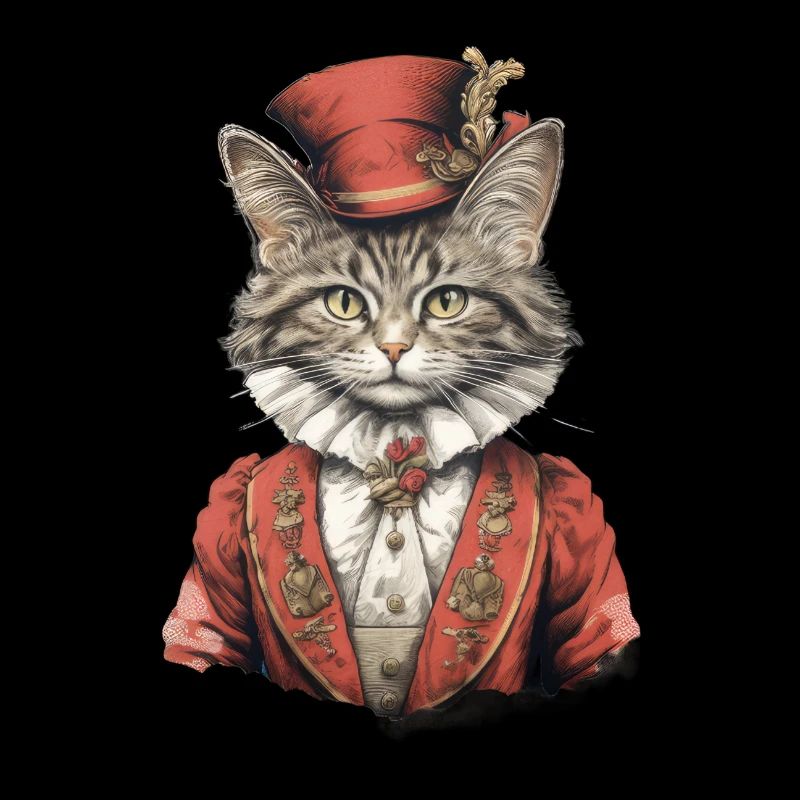 Cat in 1800 Years Style Dressed Noble Baroque