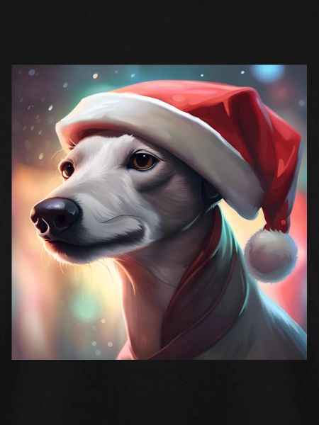Whippet mit Weihnachtsmannmütze