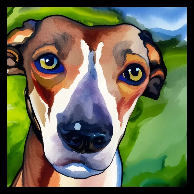 Whippet Aquarell Porträt