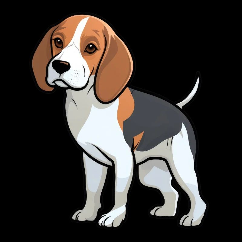 Illustration de bande dessinée mignonne de Beagle pour les fans de Beagle