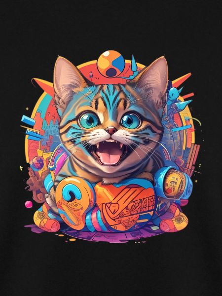glückliche lachende Katze