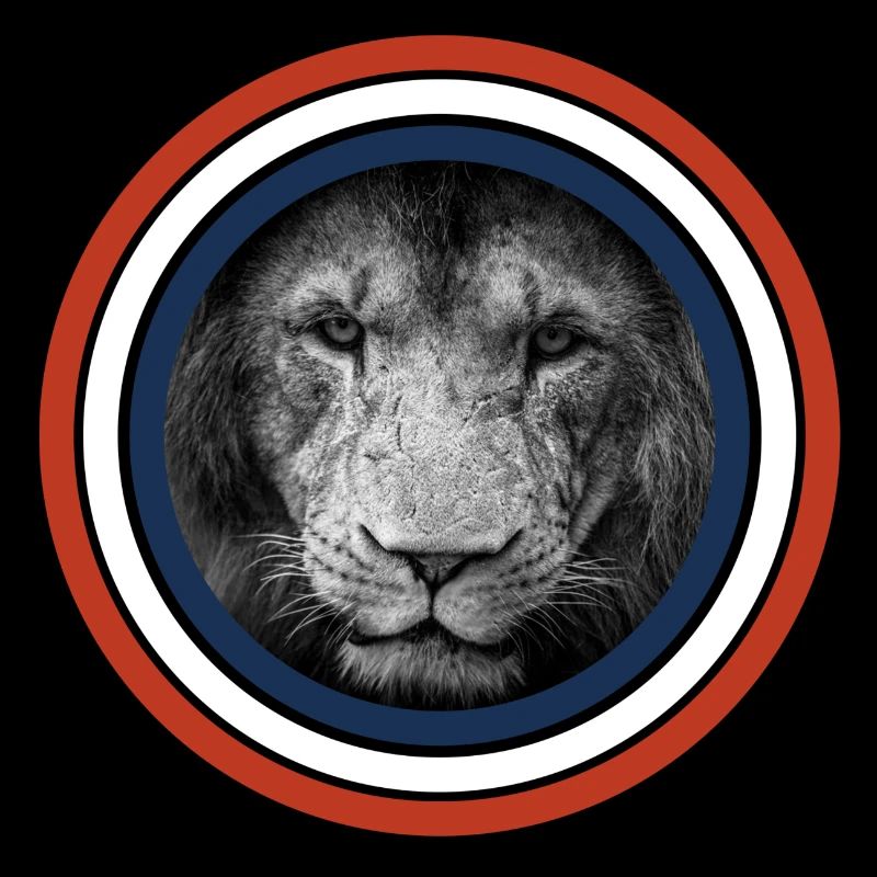 Cercles de lion rouge blanc bleu