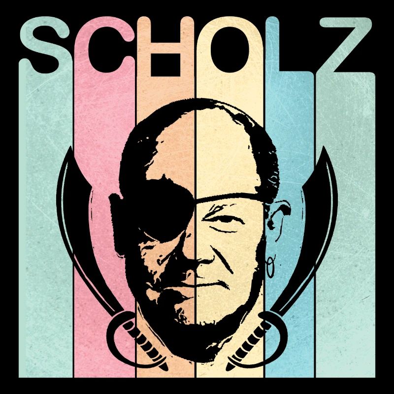 Retro Scholz witzelt Fluch der Karibik