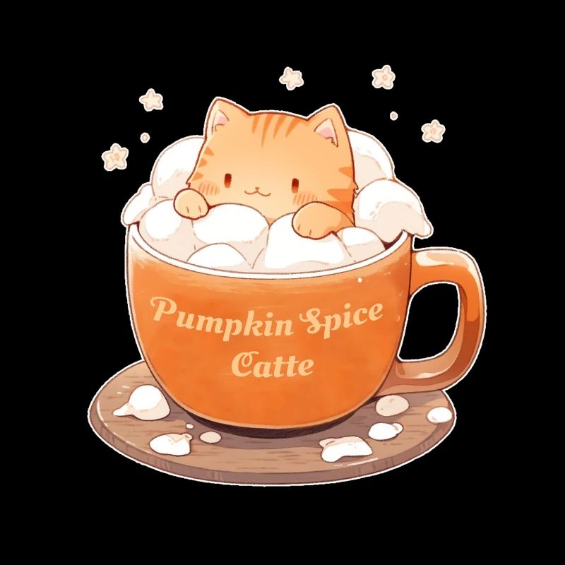 Niedliche Pumpkin Spice Latte Macchiato Katze