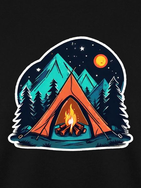 Camping, Zelt und Lagerfeuer