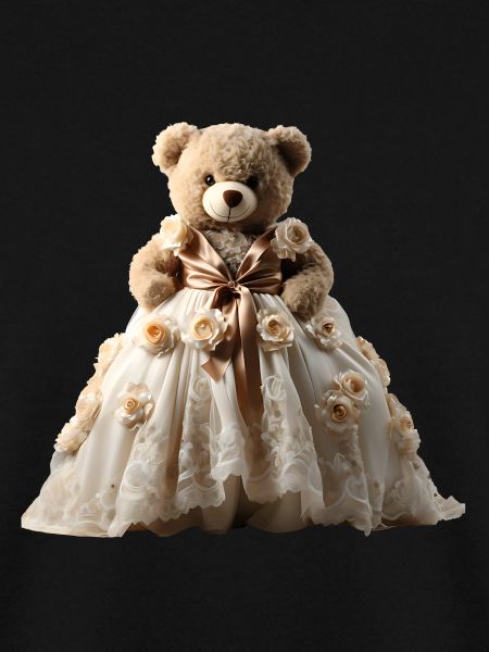 Teddybärin im Hochzeitskleid