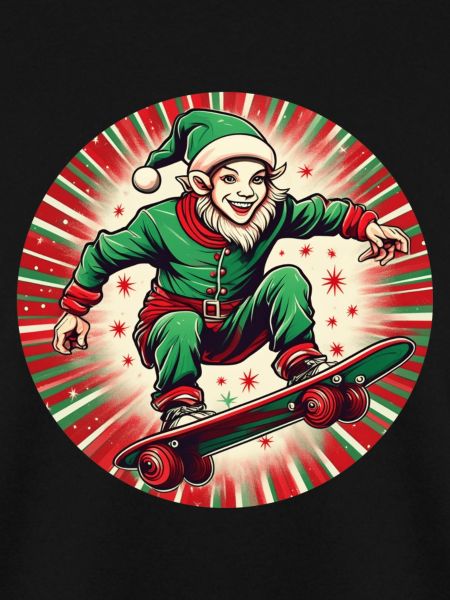 Christmas Elf Skateboarding