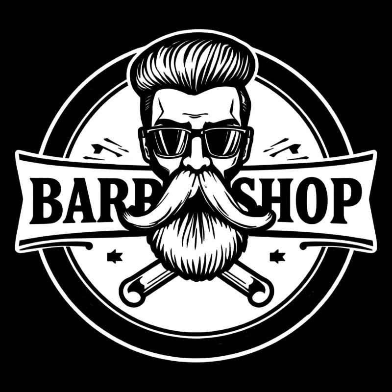 Barbershop-Hipster-Logo