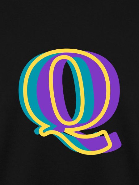 Mehrfarbiger Buchstabe q