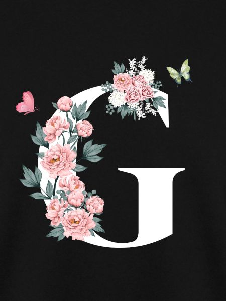 Buchstabe g rosa Blumen