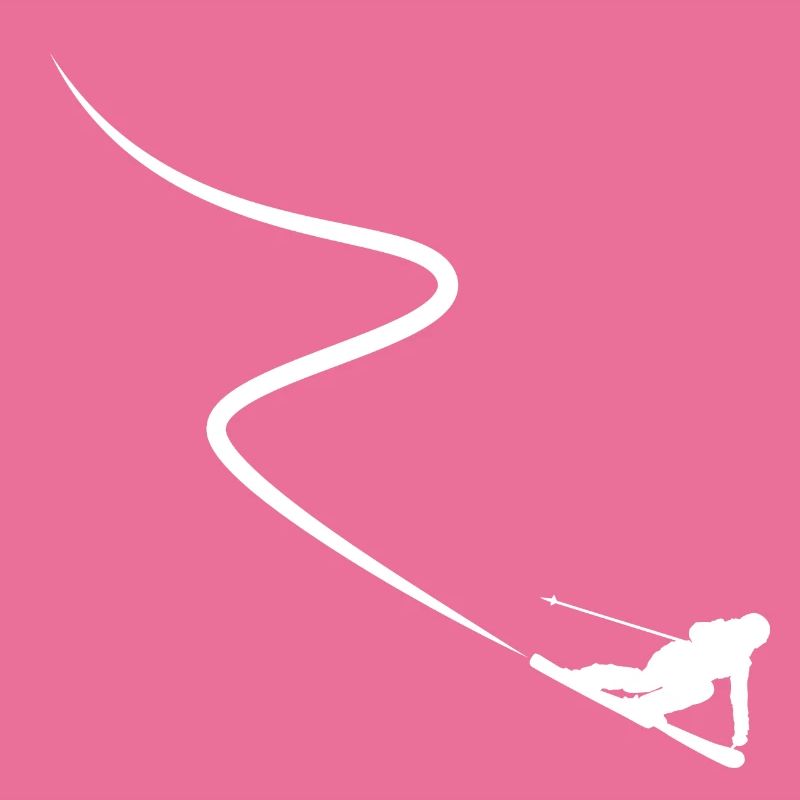 Skier pulls track behind deep snow