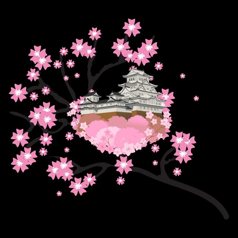 Kirschblüten Tempel Design Sakura