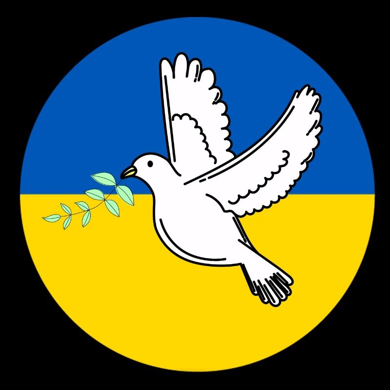 Ukraine Flag with peace dove