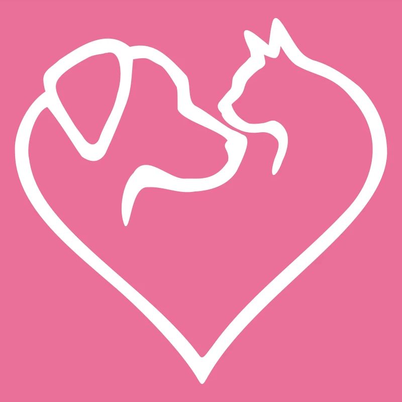 Hundeherz mit Katze - Farbwechsel