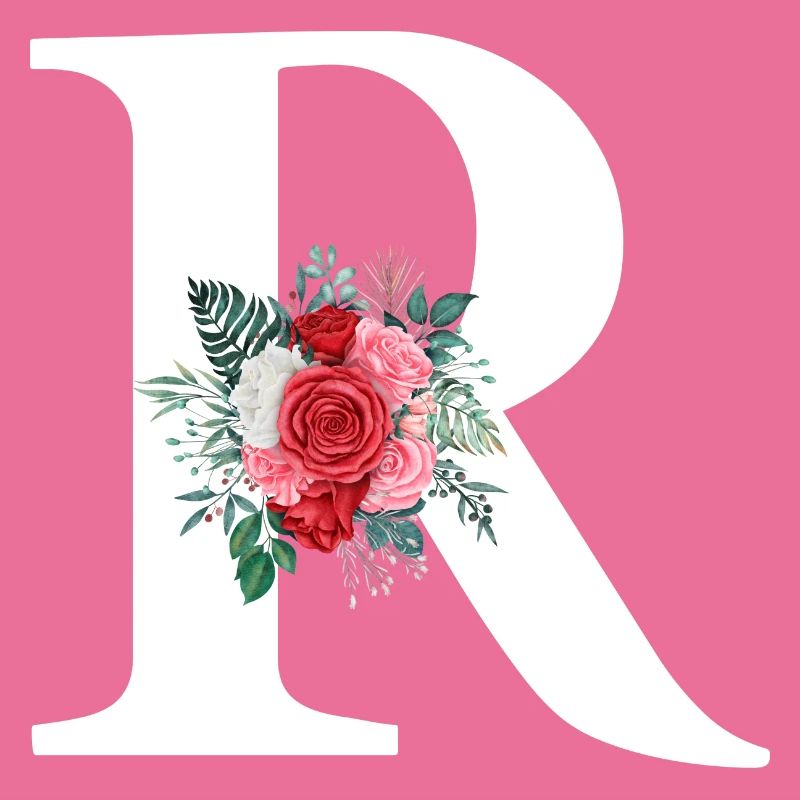 Roter Blumenbuchstabe R