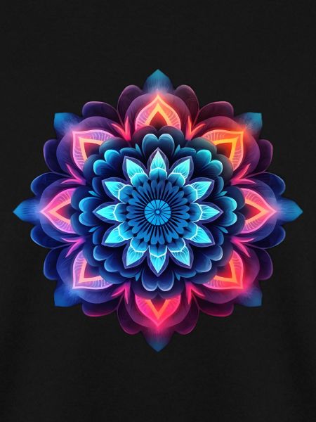 Mandala bunte Blume Neon