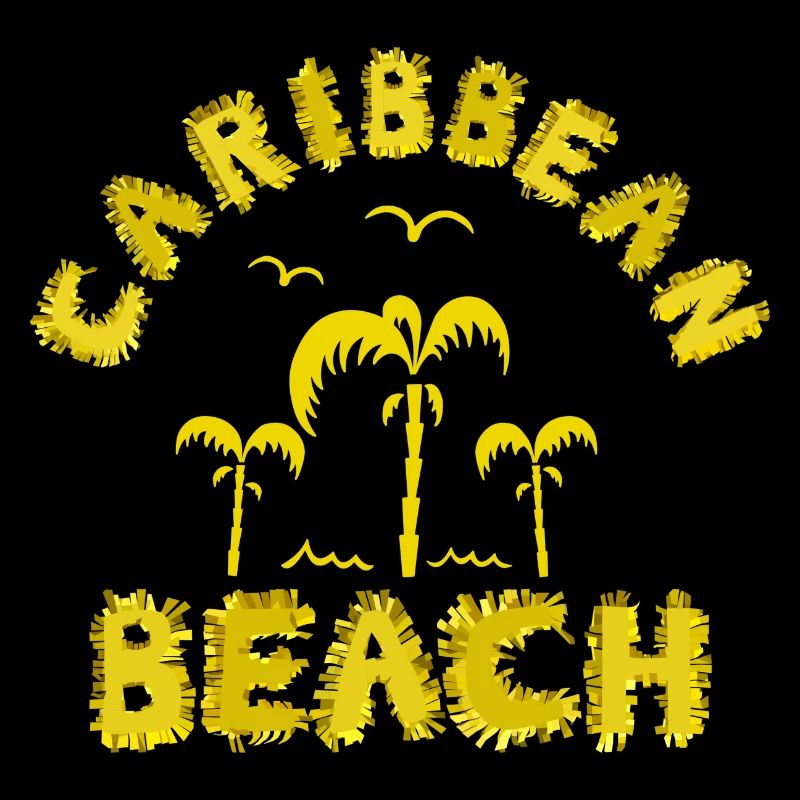 Caribbean beach in yellow