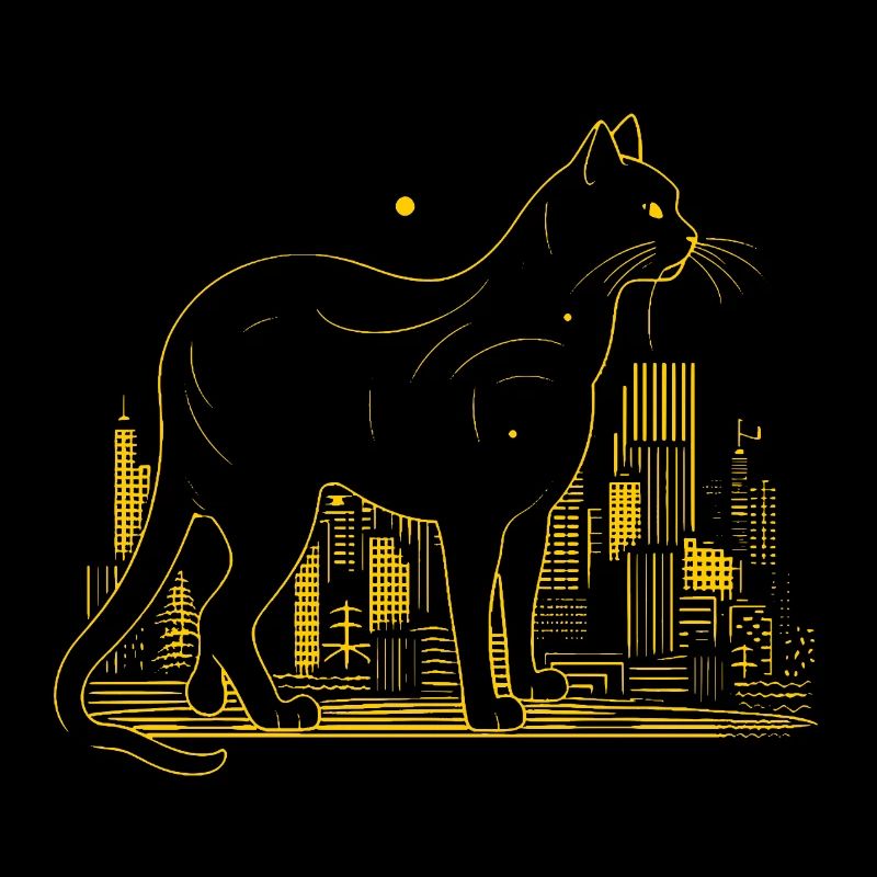 Katze Großstadt gelb Geschenk