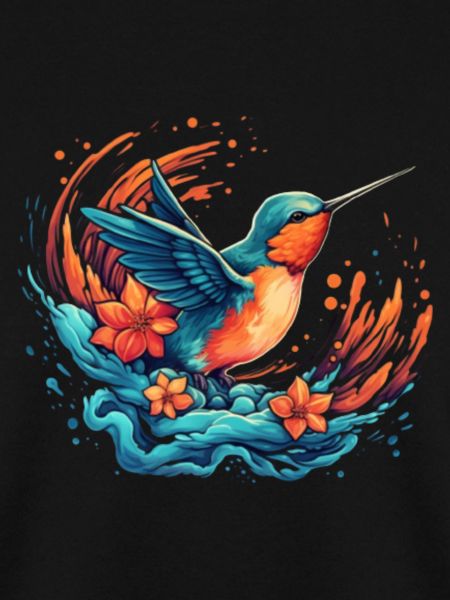 Oiseau explosion de fleurs