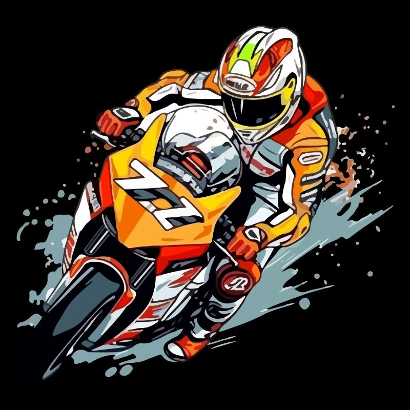 Moto de course n°77